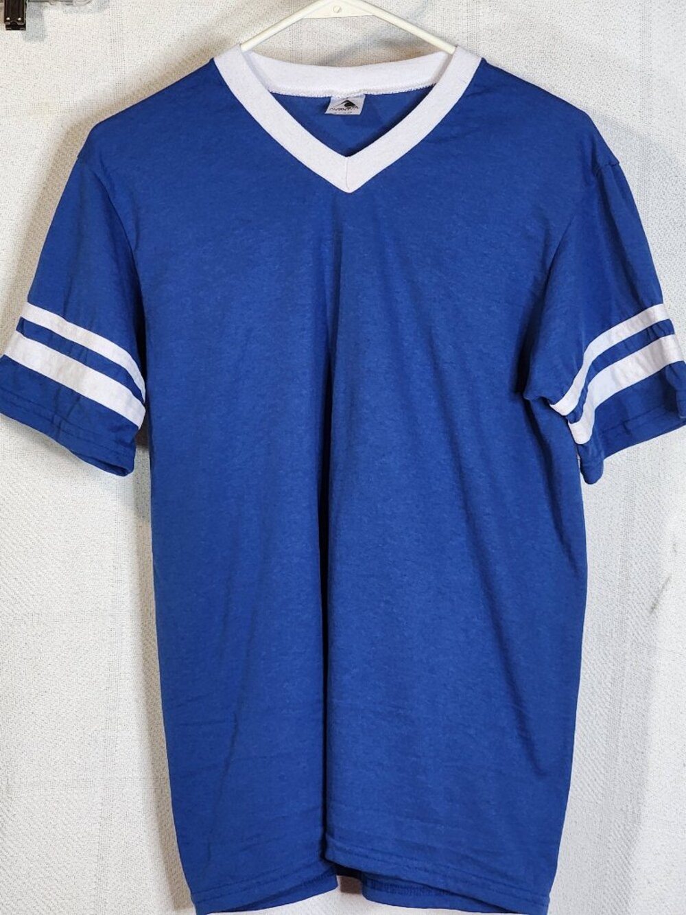 Augusta Sportswear 360 Adult V-Neck Cotton Poly Sleeve Stripe Jersey SS Tee Sz M